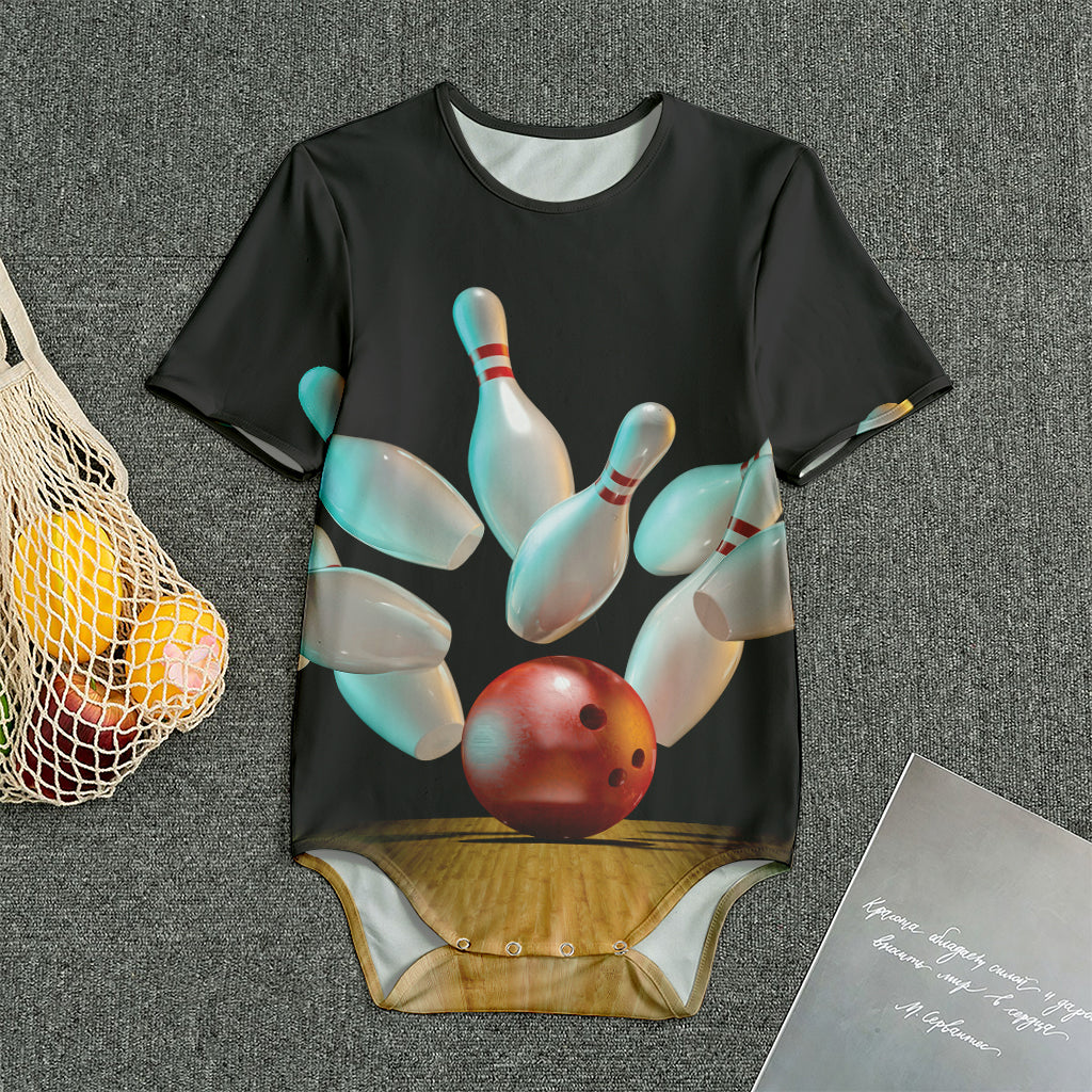 Bowling Strike Print Men's Bodysuit