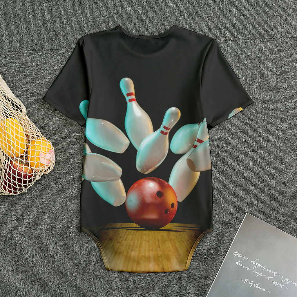 Bowling Strike Print Men's Bodysuit