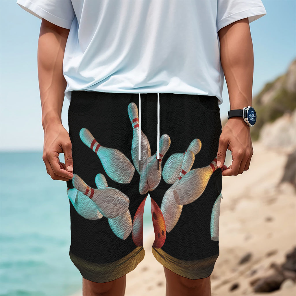 Bowling Strike Print Men's Cargo Shorts