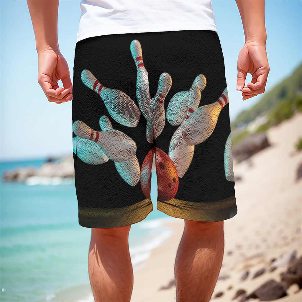 Bowling Strike Print Men's Cargo Shorts