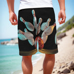 Bowling Strike Print Men's Cargo Shorts