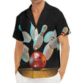 Bowling Strike Print Men's Deep V-Neck Shirt