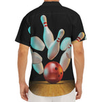 Bowling Strike Print Men's Deep V-Neck Shirt