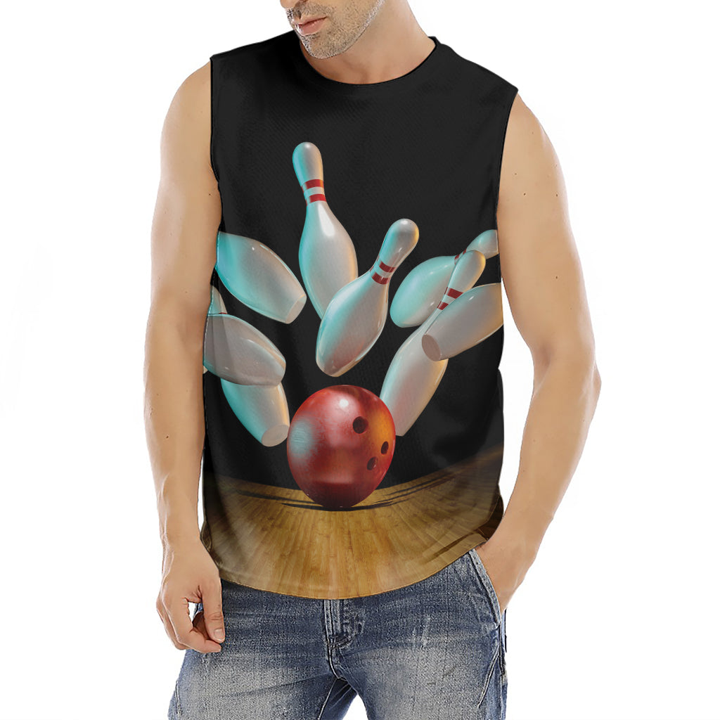Bowling Strike Print Men's Fitness Tank Top