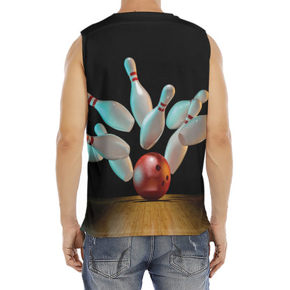 Bowling Strike Print Men's Fitness Tank Top