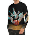 Bowling Strike Print Men's Long Sleeve Rash Guard