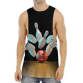 Bowling Strike Print Men's Muscle Tank Top