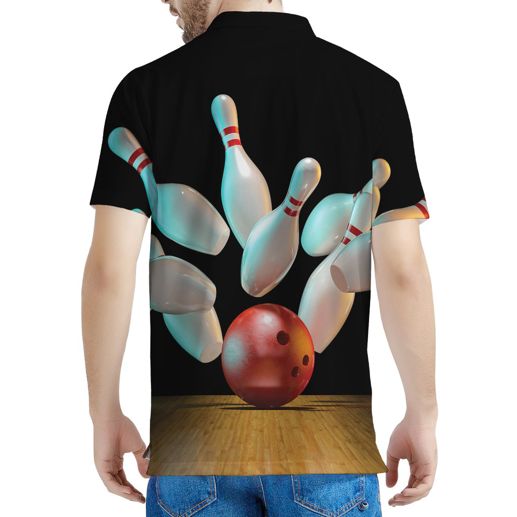 Bowling Strike Print Men's Polo Shirt