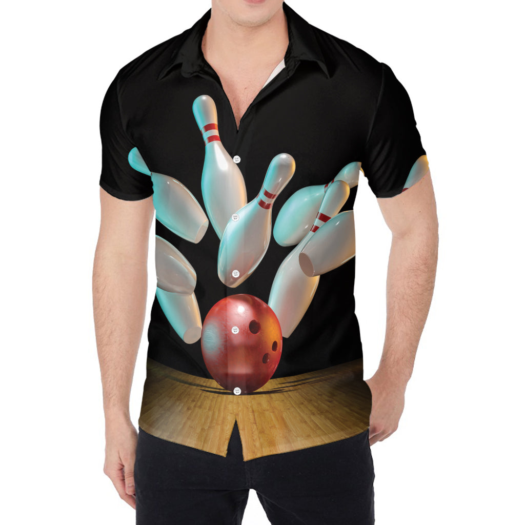 Bowling Strike Print Men's Shirt