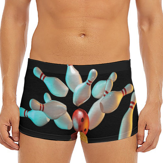Bowling Strike Print Men's Short Boxer Briefs