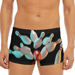 Bowling Strike Print Men's Short Boxer Briefs
