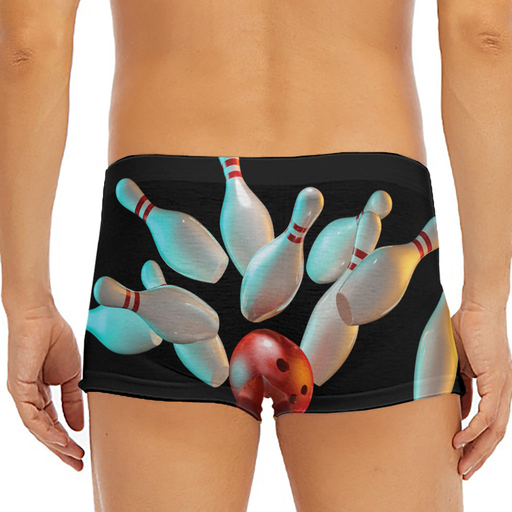Bowling Strike Print Men's Short Boxer Briefs