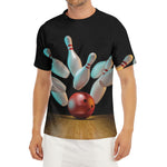 Bowling Strike Print Men's Short Sleeve Rash Guard