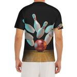 Bowling Strike Print Men's Short Sleeve Rash Guard
