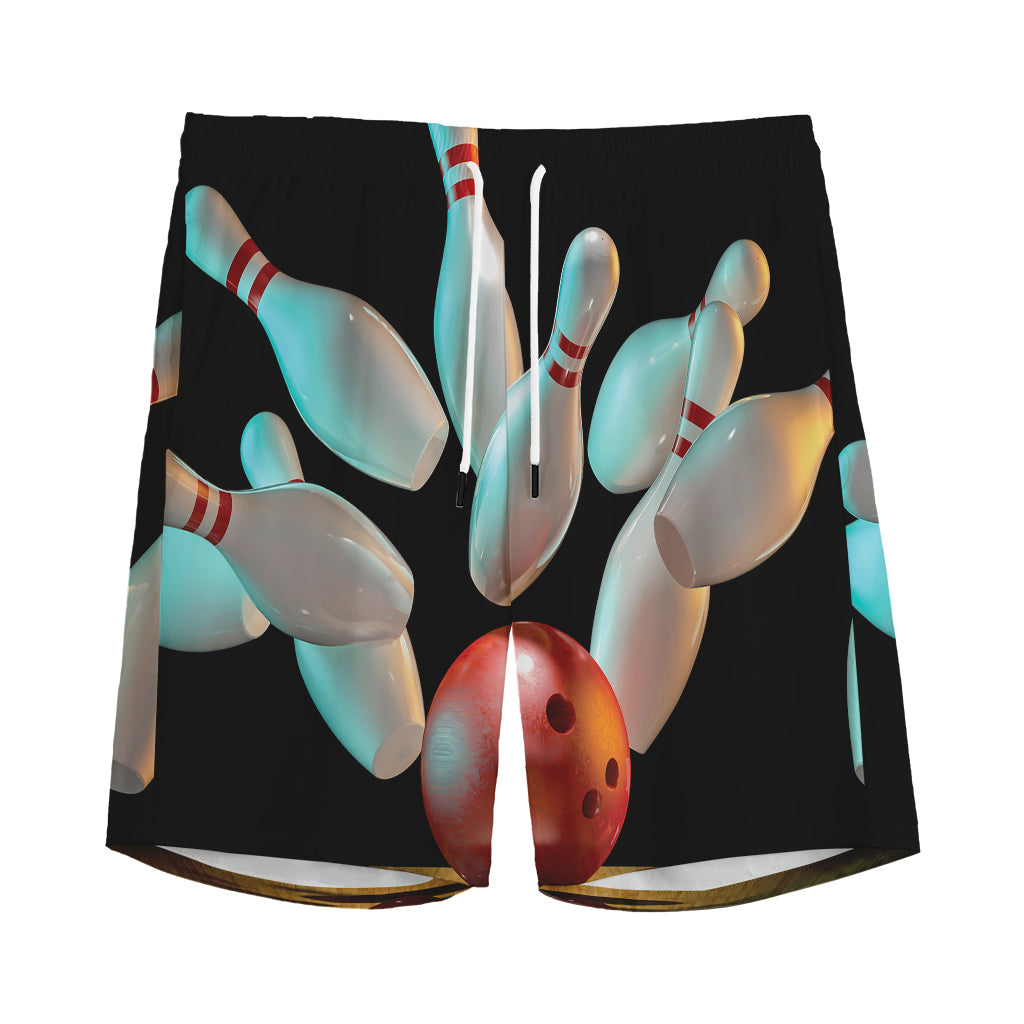 Bowling Strike Print Men's Sports Shorts