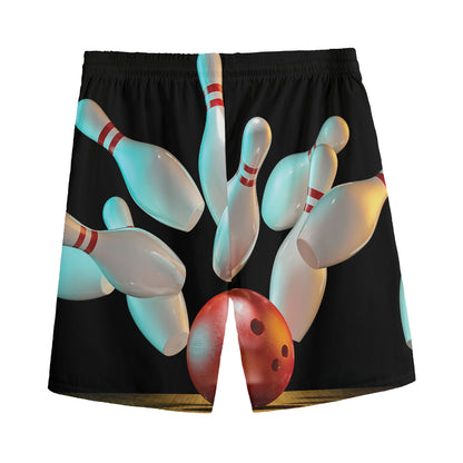 Bowling Strike Print Men's Sports Shorts