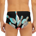 Bowling Strike Print Men's Triangle Swim Briefs