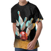 Bowling Strike Print Men's Velvet T-Shirt