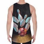 Bowling Strike Print Men's Velvet Tank Top