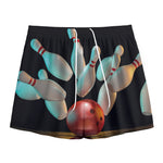 Bowling Strike Print Mesh Shorts