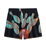 Bowling Strike Print Mesh Shorts