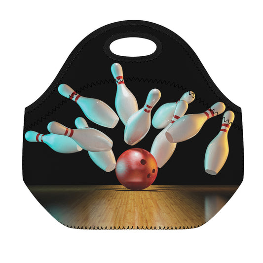 Bowling Strike Print Neoprene Lunch Bag