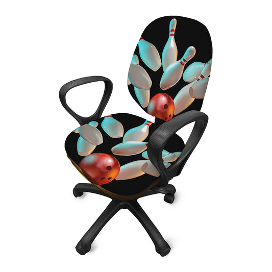 Bowling Strike Print Office Chair Cover
