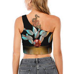 Bowling Strike Print One Shoulder Crop Top