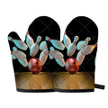 Bowling Strike Print Oven Mitts