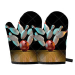 Bowling Strike Print Oven Mitts
