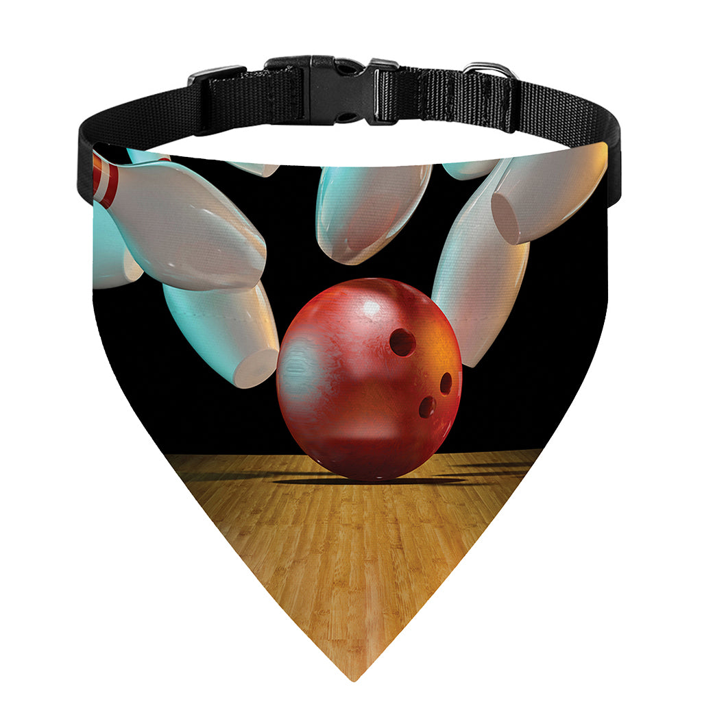 Bowling Strike Print Over The Collar Dog Bandana