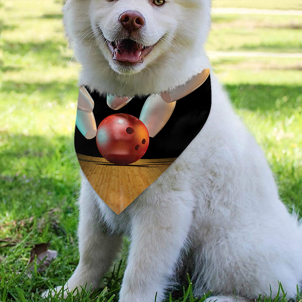 Bowling Strike Print Over The Collar Dog Bandana