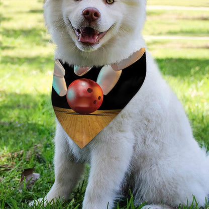Bowling Strike Print Over The Collar Dog Bandana