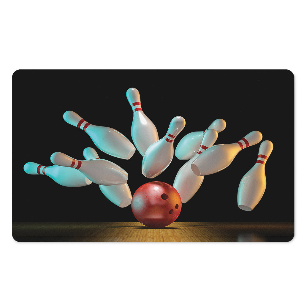 Bowling Strike Print Polyester Doormat