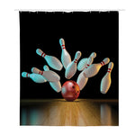 Bowling Strike Print Polyester Shower Curtain