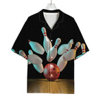 Bowling Strike Print Rayon Hawaiian Shirt