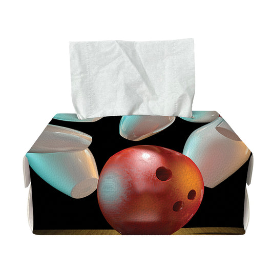 Bowling Strike Print Rectangle Tissue Box Cover