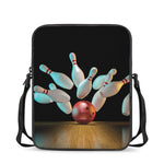 Bowling Strike Print Rectangular Crossbody Bag