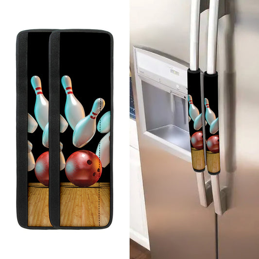 Bowling Strike Print Refrigerator Handle Covers