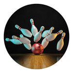 Bowling Strike Print Round Blanket