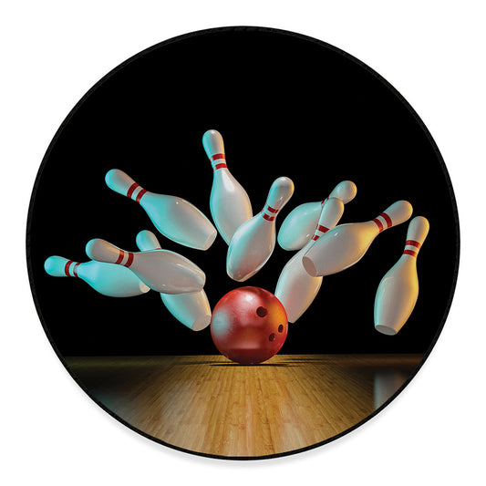 Bowling Strike Print Round Floor Mat