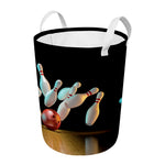 Bowling Strike Print Round Laundry Basket