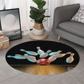 Bowling Strike Print Round Rug