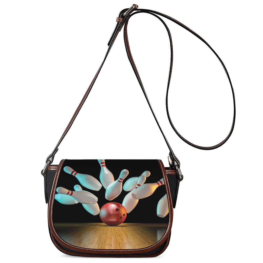 Bowling Strike Print Saddle Bag