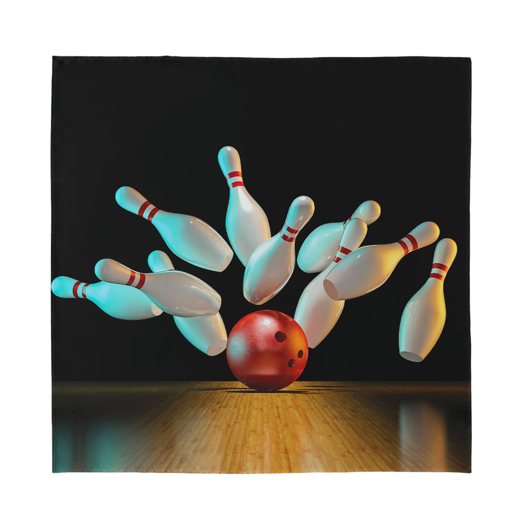 Bowling Strike Print Silk Bandana