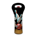 Bowling Strike Print Single Neoprene Wine Tote