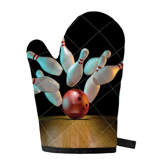 Bowling Strike Print Single Oven Mitt