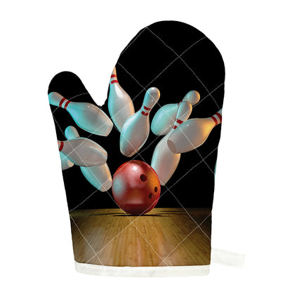 Bowling Strike Print Single Oven Mitt