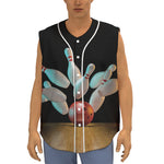Bowling Strike Print Sleeveless Baseball Jersey