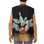 Bowling Strike Print Sleeveless Baseball Jersey